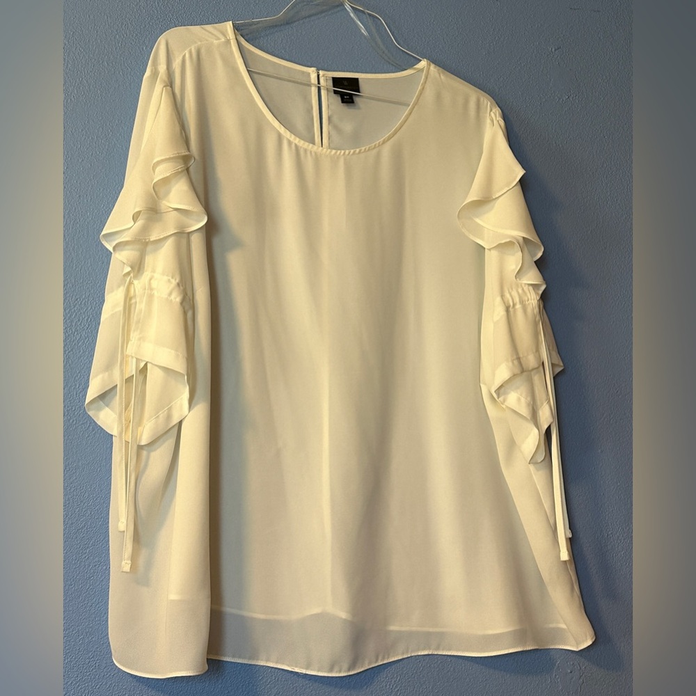 Worthington Women’s Drawstring Cuffs Ruffle Sleeves Lightweight Size 3X Top